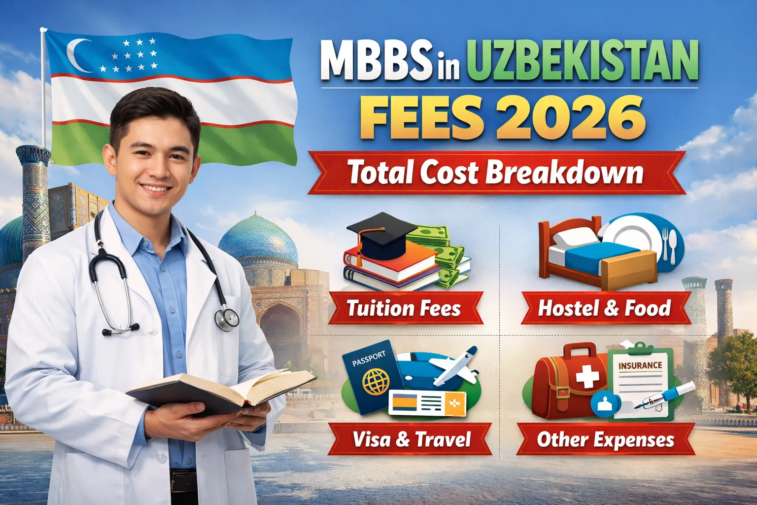 2026 MBBS in Uzbekistan Cost: Graph of Total Fees